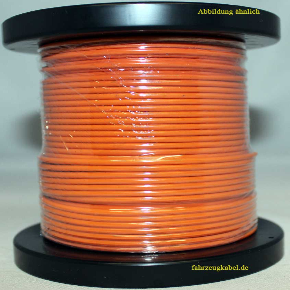 1m FLRY Fahrzeugleitung Orange 1,5mm² rund Kabel Litze KFZ Stromkabel